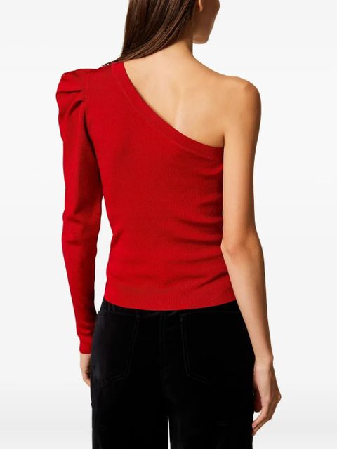 TWINSET one-shoulder draped top - Red
