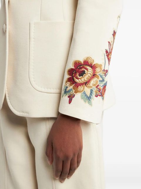 ETRO floral-embroidered blazer - Neutrals