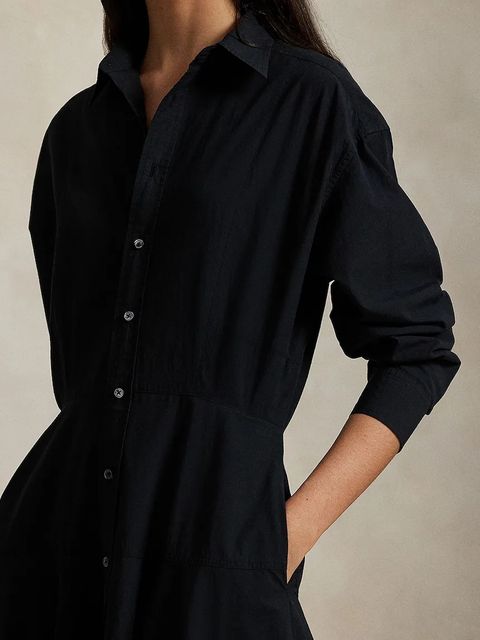 Polo Ralph Lauren sukienka bawełniana kolor czarny maxi rozkloszowana 211972042