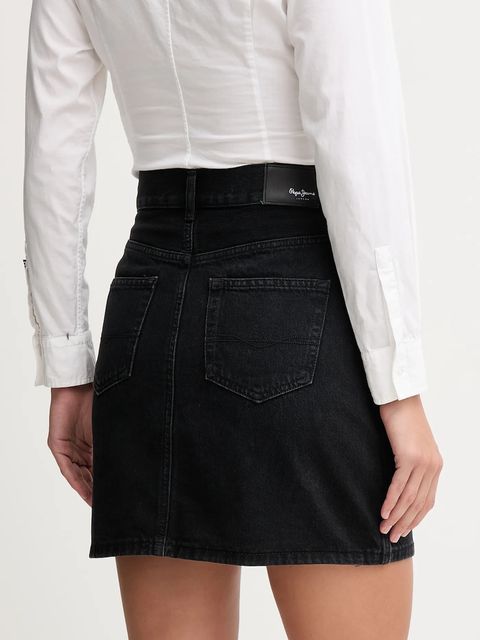 Pepe Jeans spódnica jeansowa kolor czarny mini ołówkowa PL90112449F0 - zdjęcie produktu nr 2