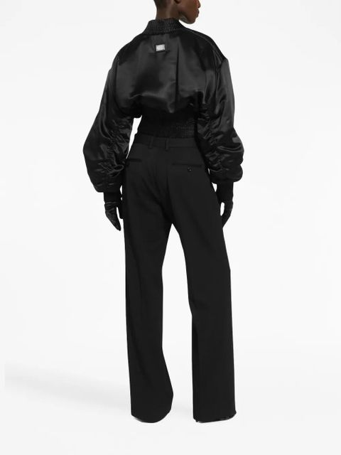 Dolce & Gabbana satin zip-up cropped jacket - Black - zdjęcie produktu nr 2