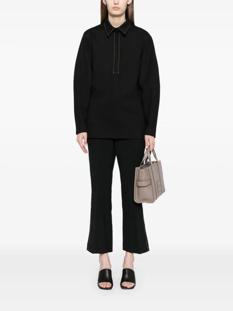Victoria Beckham contrast-stitching flared trousers - Black - zdjęcie produktu nr 2