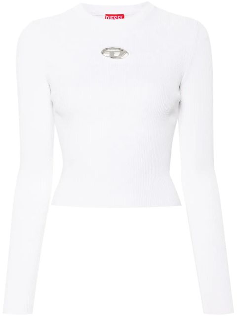Diesel Oval D-plaque fine-ribbed top - White - zdjęcie produktu nr 1