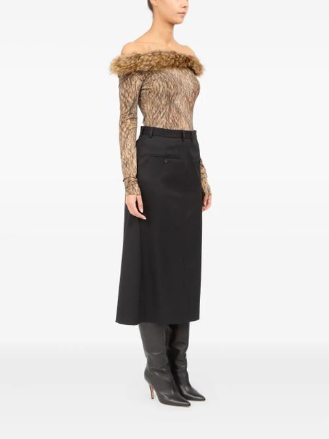 MM6 Maison Margiela virgin wool-blend skirt - Black - zdjęcie produktu nr 2
