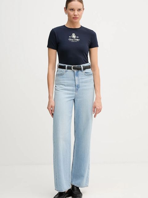 Tommy Hilfiger t-shirt damski kolor granatowy WW0WW47316