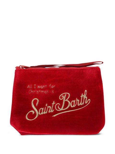 MC2 Saint Barth ribbed velvet beanie pouch (set of two) - Red