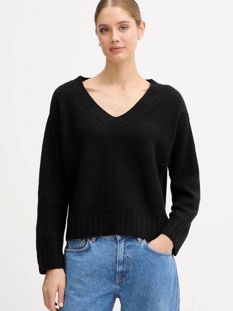 United Colors of Benetton sweter z dodatkiem wełny damski kolor czarny 126WD402Z - zdjęcie produktu nr 1