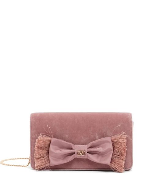 Valentino Garavani VLogo Signature bow-detail clutch bag - Pink - zdjęcie produktu nr 1