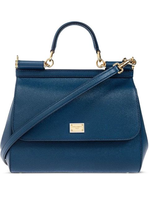 Dolce & Gabbana medium Sicily leather tote bag - Blue - zdjęcie produktu nr 1