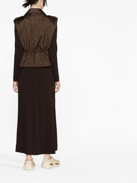 GANNI sleeveless drawstring gilet - Brown