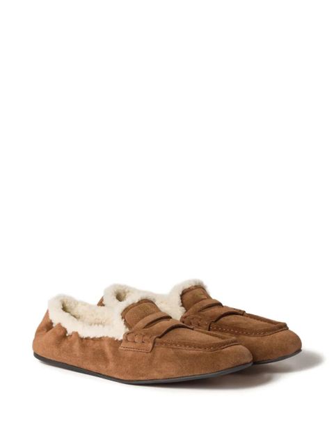 Miu Miu logo-detail suede loafers - Brown - zdjęcie produktu nr 2