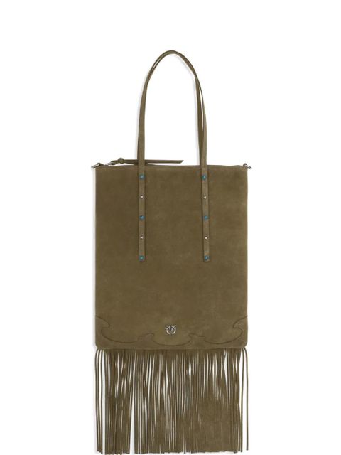 PINKO fringed studs suede mini tote bag - Green - zdjęcie produktu nr 1