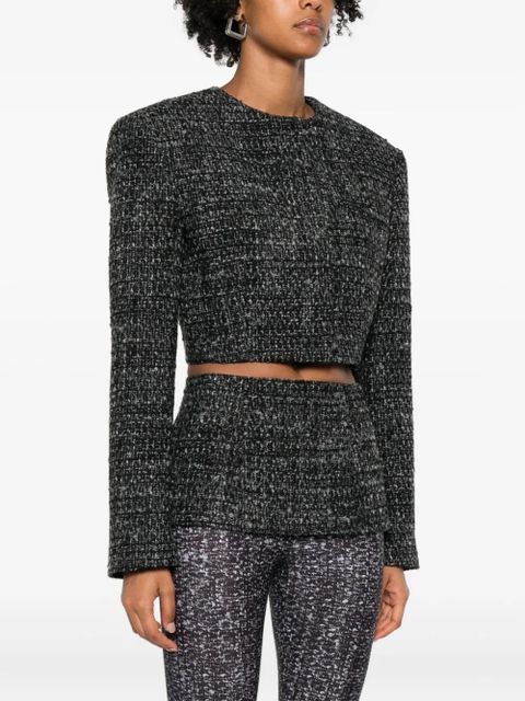 Diesel G-Crop-G tweed cropped jacket - Black