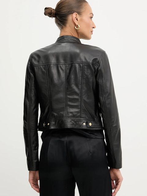 Marciano by Guess kurtka skórzana LANA kolor czarny przejściowa 5YGL09 7345A