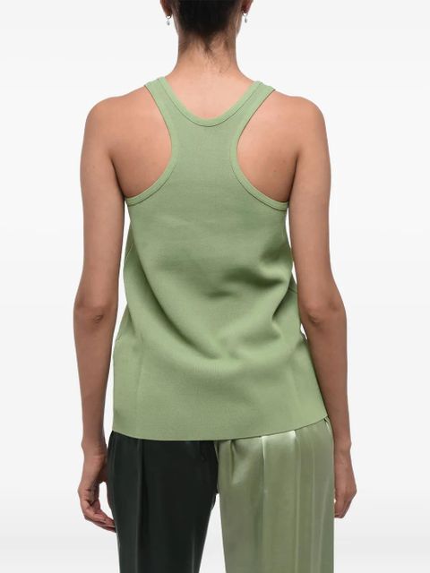Jil Sander embossed-logo ribbed top - Green