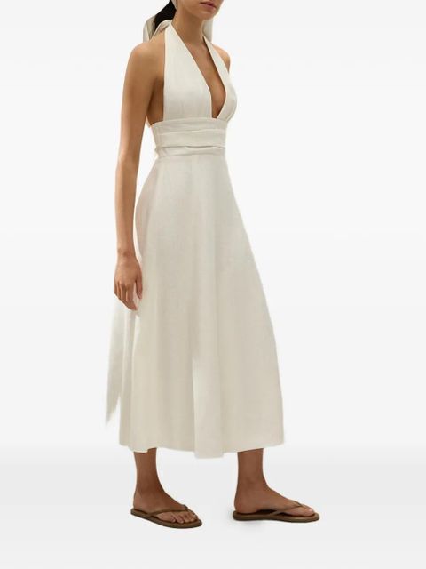 Faithfull the Brand Bianca halter-neck midi dress - White
