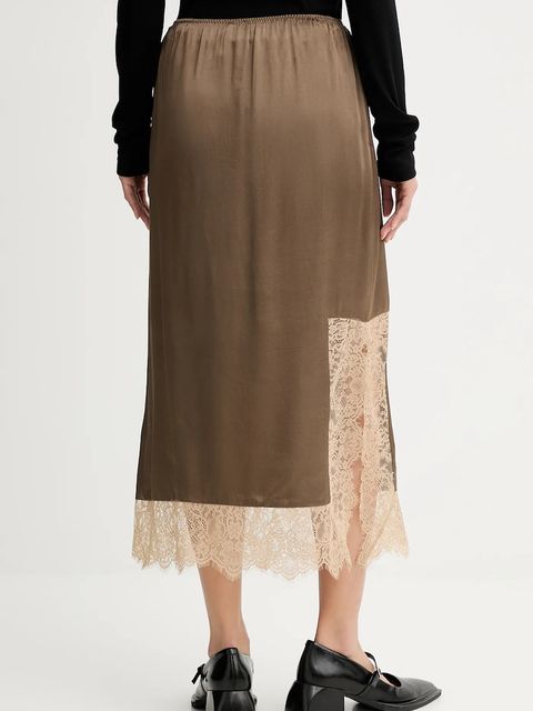 MUNTHE spódnica RAVN kolor brązowy mini rozkloszowana 254121025428