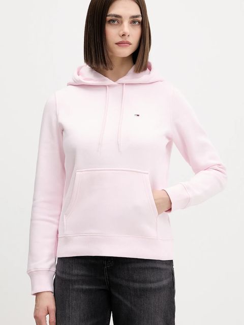 Tommy Jeans bluza damska kolor różowy z kapturem gładka DW0DW19958 - zdjęcie produktu nr 1