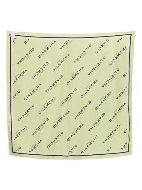 Givenchy logo-print silk scarf - Yellow