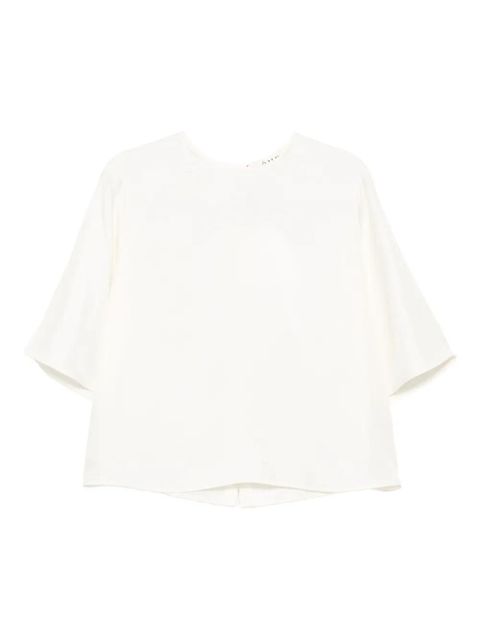 Róhe short-sleeve silk top - Neutrals - zdjęcie produktu nr 1