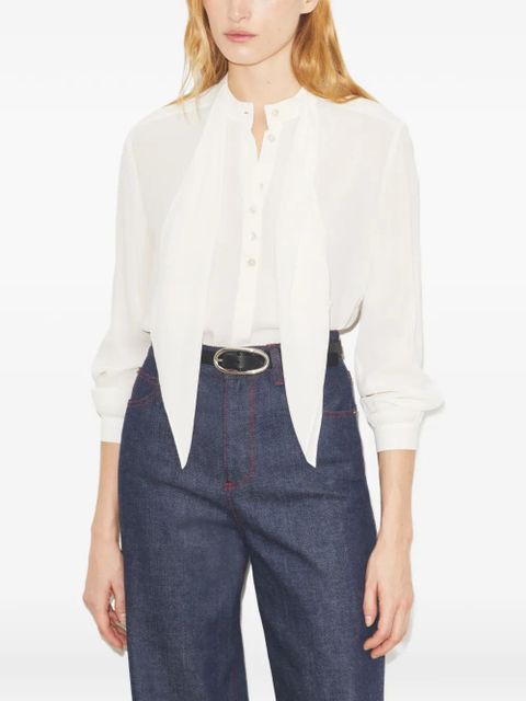 Tory Burch georgette bow blouse - Neutrals