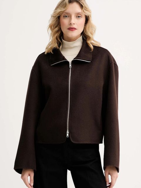 Filippa K kurtka wełniana kolor brązowy przejściowa 28783 - zdjęcie produktu nr 1