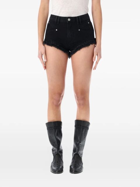 MARANT ÉTOILE Eneidala frayed-hem denim short - Black - zdjęcie produktu nr 1