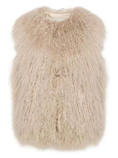 Yves Salomon sleeveless shearling jacket - Neutrals
