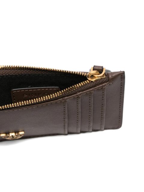 PINKO logo-plaque zip cardholder - Brown - zdjęcie produktu nr 2