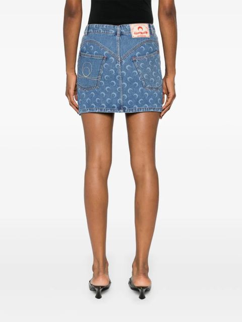 Marine Serre Deadstock denim miniskirt - Blue