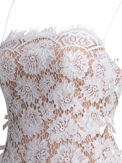 Self-Portrait lace-detail midi dress - White