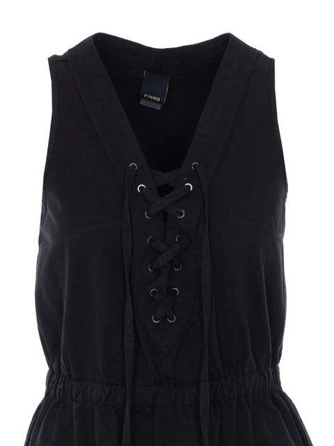 PINKO Casarsa lace-up tiered dress - Black