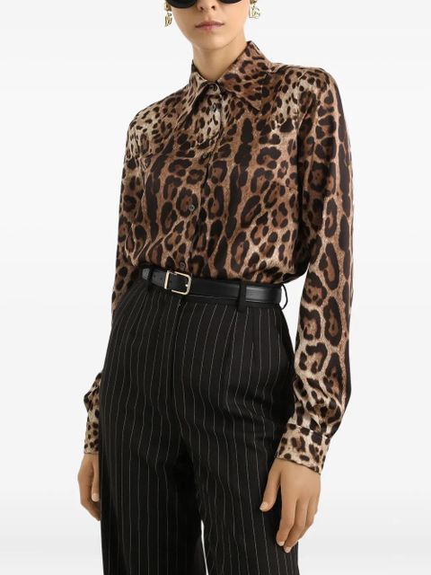 Dolce & Gabbana leopard-print shirt - Brown
