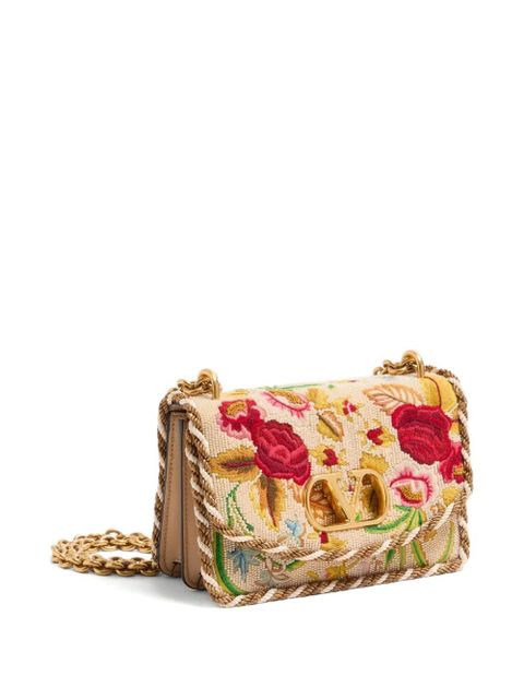 Valentino Garavani small Vain embroidered shoulder bag - Neutrals