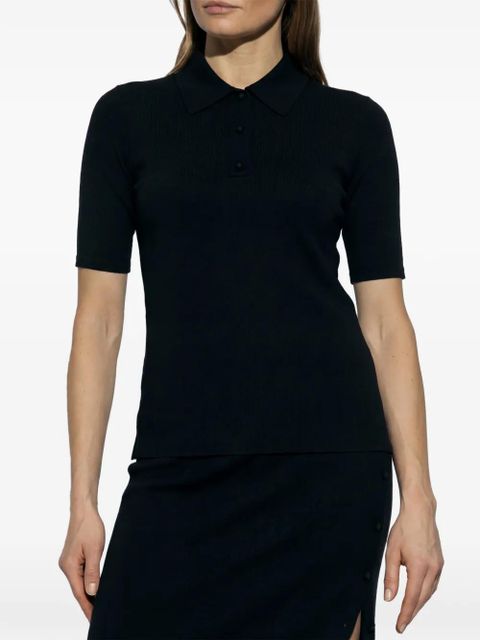 Jil Sander buttoned polo top - Black