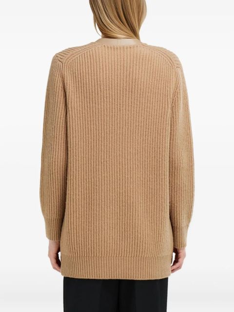 Ferragamo leather-trim buckle cardigan - Neutrals