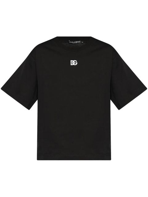 Dolce & Gabbana logo-embroidered T-shirt - Black - zdjęcie produktu nr 1