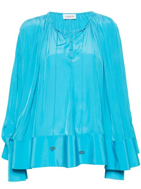 Lanvin gathered drop-shoulder kaftan - Blue - zdjęcie produktu nr 1