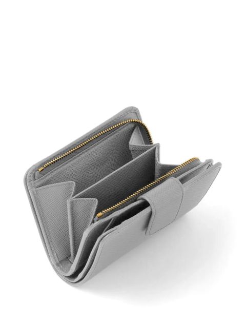 Prada logo-plaque Saffiano wallet - Grey