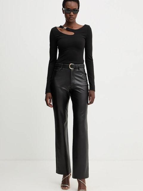 Guess bluzka ELEANOR damska kolor czarny z aplikacją W5BP18 KC7M2