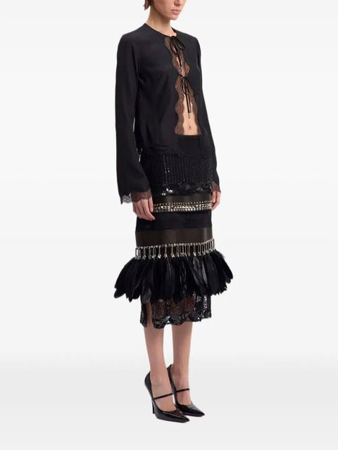 16Arlington Filipa lace-trims blouse - Black