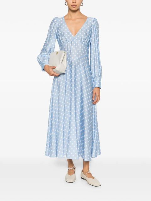 Posse Tillie polka-dot V-neck maxi dress - Blue - zdjęcie produktu nr 2