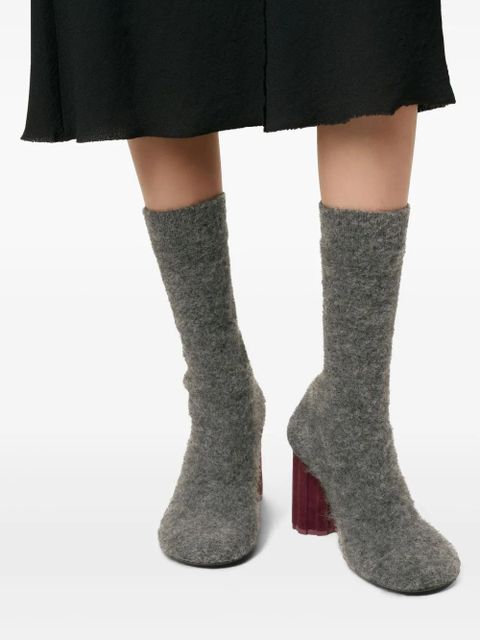 AMI Paris 85mm Piano ankle boots - Grey