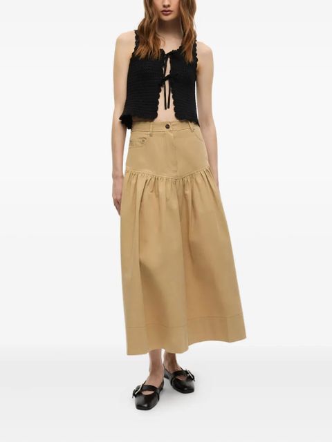 GANNI logo-patch skirt - Neutrals - zdjęcie produktu nr 2