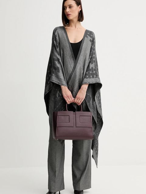 Twinset poncho kolor szary lekkie 252TO5570