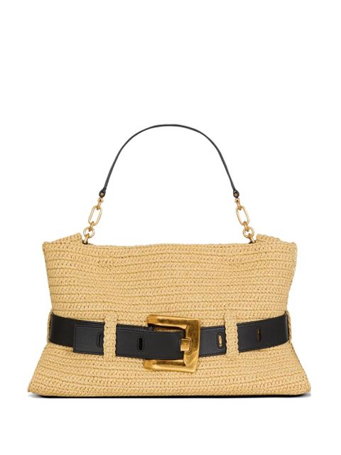 Balmain medium Anthem bag in smooth leather and crochet - Neutrals - zdjęcie produktu nr 1