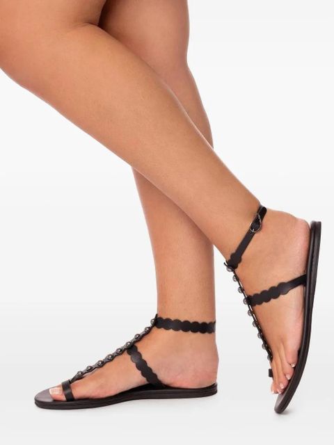 Ancient Greek Sandals scalloped studded flat sandals - Blue