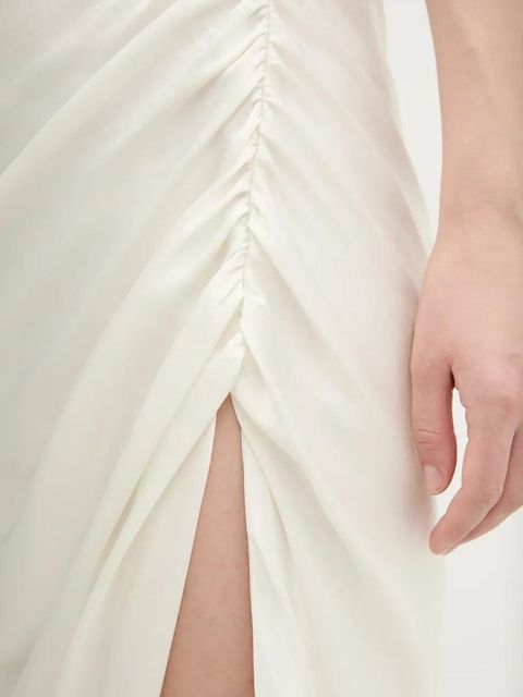 Abercrombie & Fitch sukienka kolor beżowy midi prosta KI159-5895