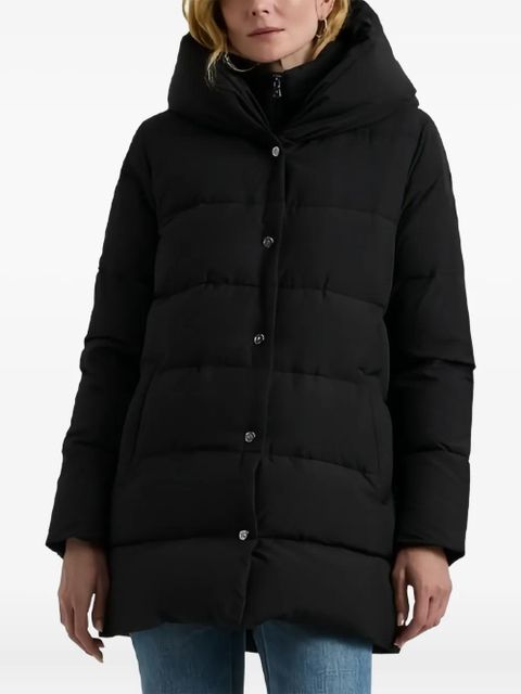 Lauren Ralph Lauren hooded press-stud fastening coat - Black