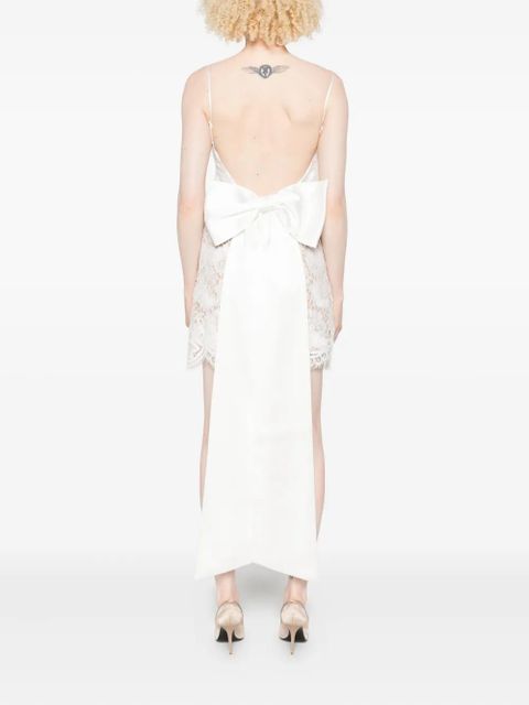 Self-Portrait lace scalloped-hem dress - White